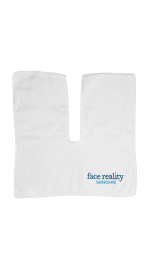 White u-shaped Face Reality treatment towel