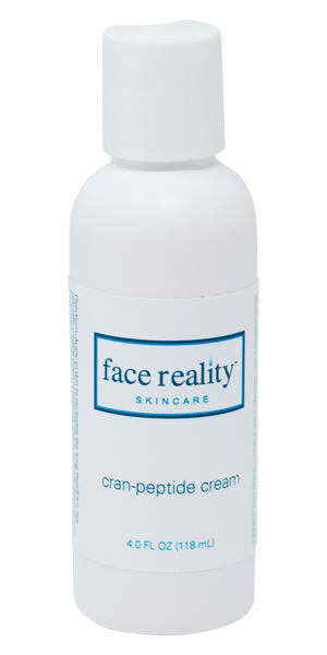 White bottle of cran-peptide cream 4 oz backbar