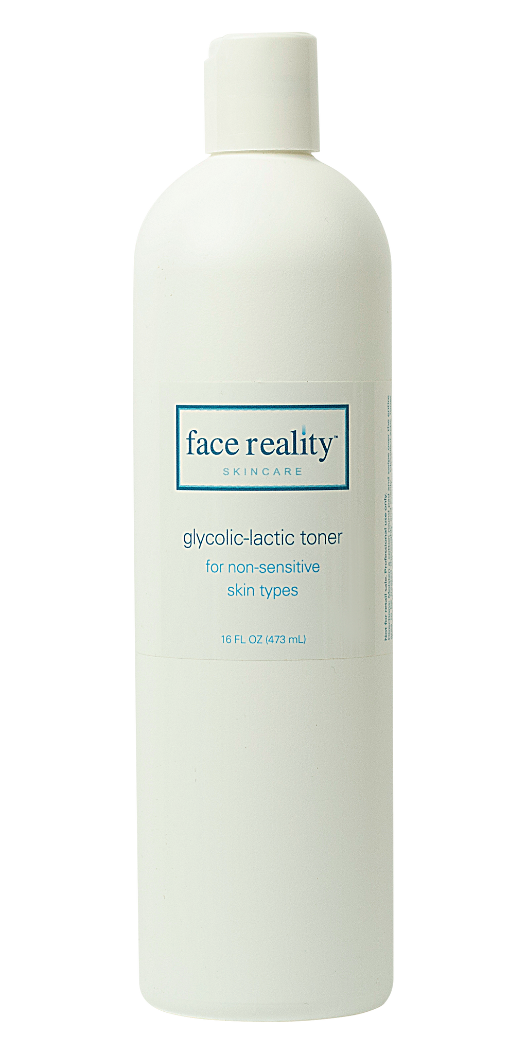 White bottle of Glycolic-Lactic Toner for non-sensitive skin types 16 oz backbar