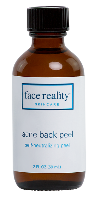 Brown bottle of Acne Back Peel self-neutralizing peel 2 oz backbar